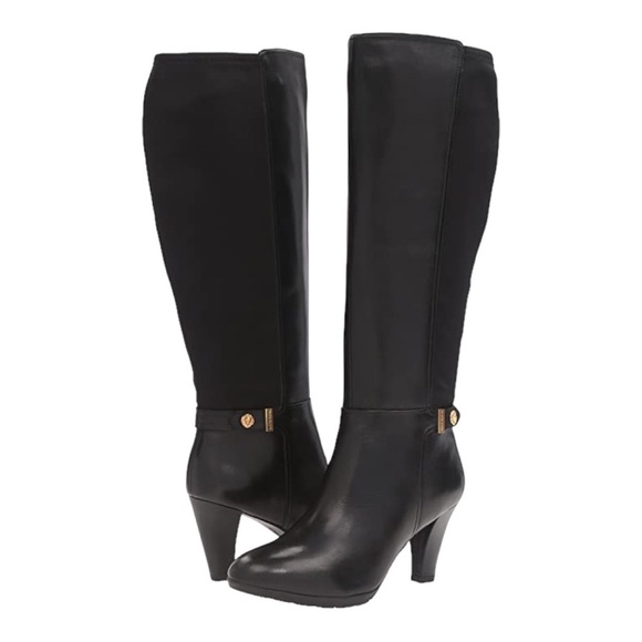 Anne Klein Shoes - Anne Klein Black DelRay leather knee high boots Womens Sz 8 NEW